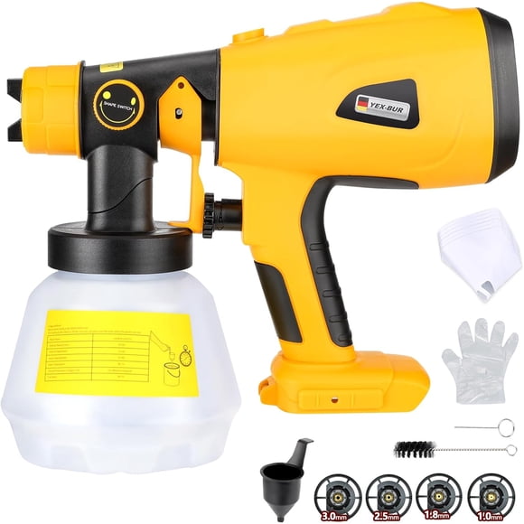 Cordless Paint Sprayer for De*walt 20v Battery, Spray Gun, 200W Paint Sprayer for Home Interior and Exterior, House Painting(Battery Not Included)
