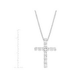 thumbnail image 2 of Women's Finecraft Cross Pendant Necklace with Cubic Zirconia in Sterling Silver, 18", 2 of 4