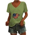 thumbnail image 1 of Camisetas Casuales de las Mujeres Gradiente Día de la Independencia Impreso Cuello Redondo, Blusa de Manga Corta para Diario, Fiesta Y Primavera Verano, 1 of 3