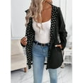 thumbnail image 4 of Women'S Reversible Hooded Casual Coat Full Zip Up Windbreaker Two - Sided Jacket Polka Dot S, 4 of 10