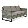 thumbnail image 6 of Gymojoy Patio Sofa, All Weather Outdoor Rattan Wicker 3-Seat Sofa High Back Couch with Premium Cushions for Garden Backyard Porch, 6 of 10