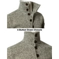 thumbnail image 4 of H2H Men's Slim Fit Turtleneck Basic Knit Sweater with buttons OATMEAL US 2XL/ASIA 3XL (CMTTL091), 4 of 5