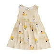 thumbnail image 2 of YHAJDS Toddler Girls Sleeveless Dress Allover Print With Hat Summer Sundress, 2 of 5