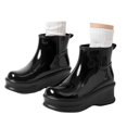 thumbnail image 3 of Bottes de Pluie pour Femmes Chaussures de Pluie Durables Chaussures de Semelle Activités Extérieures Design Confortable Bottes en Caoutchouc Femmes Noir 37, 3 of 9