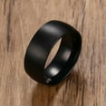 thumbnail image 4 of EOEMY 8mm Men'S Black Stainless Steel Band Matte Finished Wedding Party Ring Size 7-11, 4 of 7