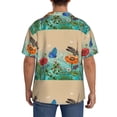 thumbnail image 5 of KLL Colorful Plants And Insects Print Men's Shirt Short Sleeve Button Down Summer Cuba Beach Shirts- Small, 5 of 7