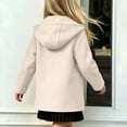 thumbnail image 5 of Girls Winter Coat Zaewscy Children's Winter Solid Color Woollen Overcoat Long Sleeve Hooded Casual Outwear Pockets Jackets Kids Beige 4-5 Years, 5 of 9