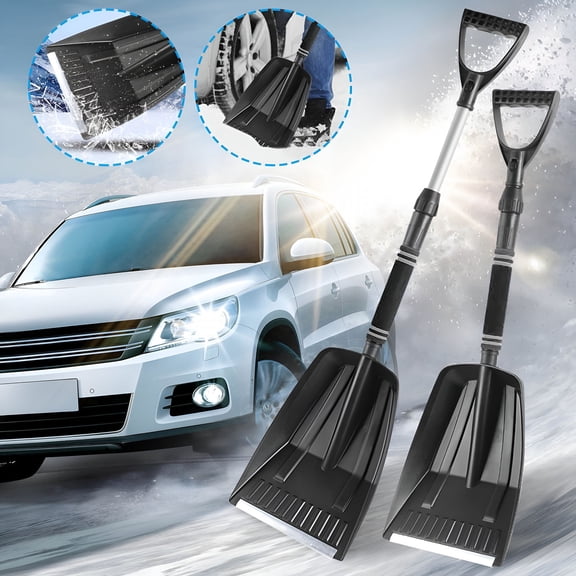 EXLEAF Collapsible Snow Shovel for Car,Adjustable Length Metal Shovel for Car,Snow Removal Folding Shovel for Car,Portable Shovel for Vehicle,Truck,Driveway,Outdoor,Camping [72-85cm]