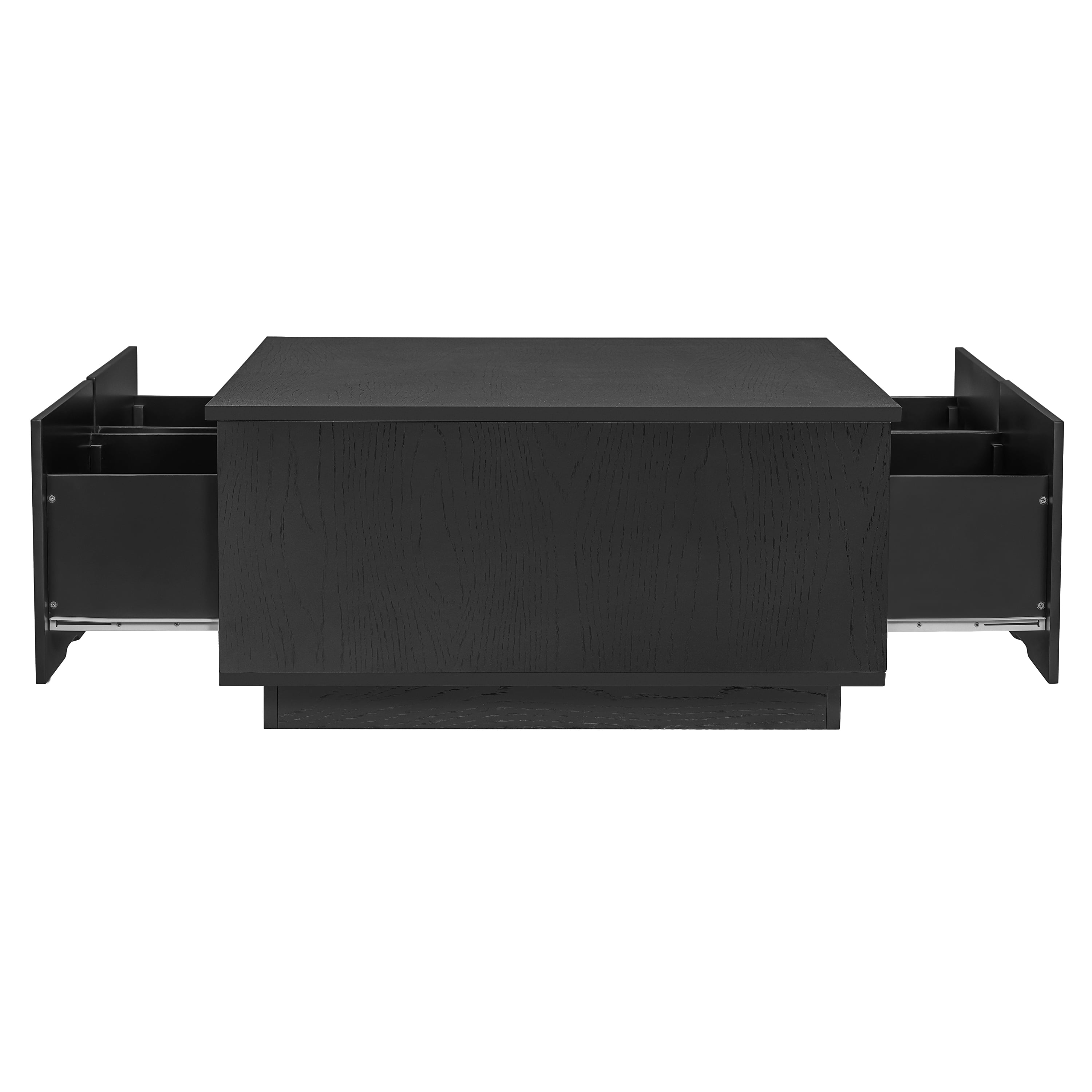 Euroco 33.25" Square Wooden Coffee Table with 4 Storage Drawers,Solid and Engineered Wood Construction