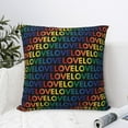 thumbnail image 6 of YFYANG Square Decorative Throw Pillow Case (Without Pillow Insert), Rainbow Color Love Pattern Bedroom Sofa Car Cushion Cover, 22"x22", 6 of 9