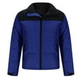 thumbnail image 4 of Pejock Men's Winter Down Jacket - Warm Insulated Patchwork Stand Collar Coat, Long Sleeve Zipper Closure Polyester Outerwear for Casual Daily Outdoor Wear, 4 of 6