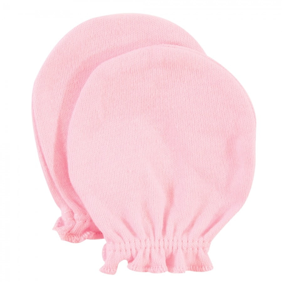 Pink Elephant Hudson Baby Baby Girls Unisex Cotton Scratch Mittens One Size
