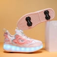 thumbnail image 4 of Kids Wheels Shoes with Lights Rechargeable Roller Skates Shoes Retractable Wheels Shoe LED Flashing Sneakers for Girls Boys Gift, 4 of 9