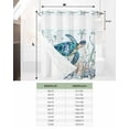 thumbnail image 6 of No Hook Shower Curtain with Snap-in Liner, Teal Sea Turtle Coastal Waterproof Fabric Bathroom Curtains, Summer Beach Ocean Coral Bath Curtains & Mesh Top Window Standard 72''x72'', 6 of 6