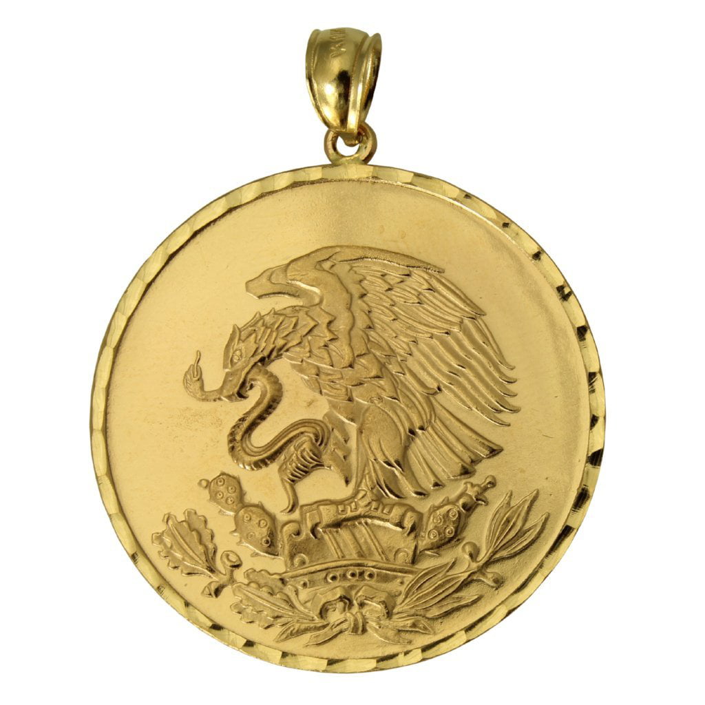 New 14k Yellow Gold Eagle with Shield Pendant