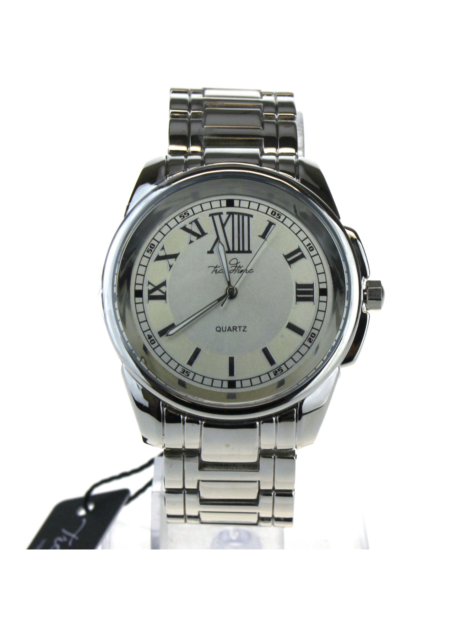 Mens Classic Round Analog Quartz Metal Band Luxury Wrist Watch All Silver