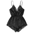 thumbnail image 2 of Aloohaidyvio Black and Friday Deals 2024 Bra Clearance,Fashion Women Sexy Lingerie Girl V-Neck Lace Splice Bodysuit Sleepwear Bodydoll, 2 of 5