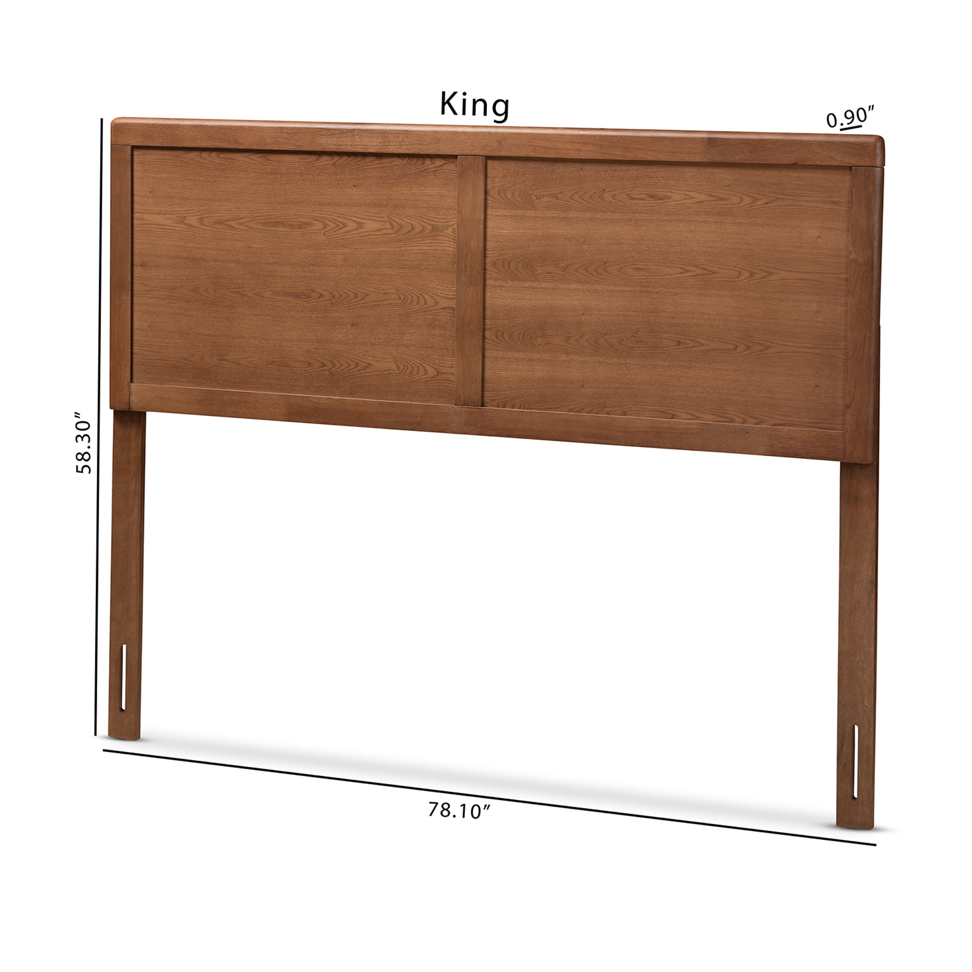 Baxton Studio Raya Mid-Century Modern Walnut Brown Finished Wood Queen Size Headboard,Wholesale Interiors