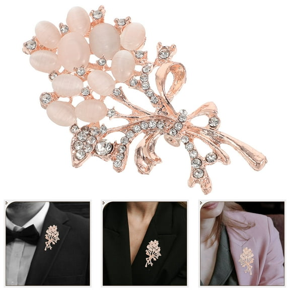 WHAMVOX Rhinestone Flower Brooch Crystal Rose Brooch Pin Decorative Floral Brooch Lapel Pin Clothing Jewelry for Mother's Day Birthday Presents