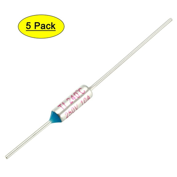 5Pcs RY TF 240 Celsius Degree Cutoff Thermal Fuse  250V 10A Blue Silver Tone