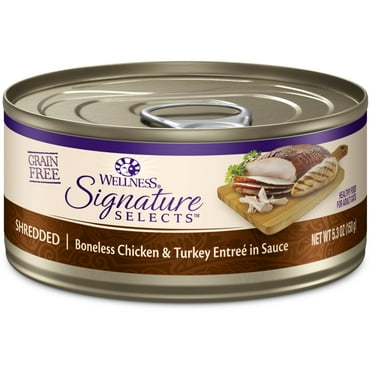 Wellness CORE Signature Selects Wet Cat Food, Shredded Chicken & Turkey in Sauce, 5.3oz (Pack of 12)