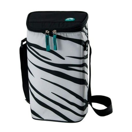 Igloo 2 Bottle Wine Tote (Zebra Design) - Insulated cooler compartments holds two wine