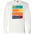 thumbnail image 3 of Inktastic Skateboarding Eat Sleep Skateboard Repeat Long Sleeve T-Shirt, 3 of 5