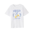 thumbnail image 4 of Camiseta para mujer de verano de moda suave cuello redondo camiseta básica para caminar en la playa vacaciones, 4 of 7