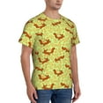 thumbnail image 4 of Yiaed Floral Squirrel Print Mens Short Sleeve Tight Fit T-Shirt, Crewneck Casual Tee-Small, 4 of 5