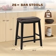 thumbnail image 3 of Costway 26-Inch Bar Stool Set of 2 Counter Height Saddle Stools with Upholstered Seat Brown, 3 of 8