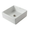 thumbnail image 6 of KRAUS Square Ceramic Vessel Bathroom Sink in White with Pop-Up Drain in Satin Nickel, 6 of 7