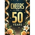 thumbnail image 5 of LUUFILx Gold Cheers to 50 Years Banner, Festive Decoration for Milestone Events and Celebrations, Backdrop for Anniversary Parties, Birthday Decors, Event Props, 5 of 9