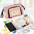 thumbnail image 5 of Nylon Fish Mouth Pencil Case with Large Capacity Zipper Pencil Pouch Cute Cartoon Birthday Cake Character Pencil Bag Organizers, 5 of 7