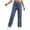 Dark Blue, variant on Tnhcen Women High Waisted Straight Leg Jeans with Side Lace Up Detail Button Fly Zip Closure Pockets Casual Denim Long Pants for Women
