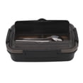 thumbnail image 3 of Bento Box, Compartmental Design Lunch Box 3 Grids Lightweight Compact    For Travel  For Office For Picnic Black, 3 of 8
