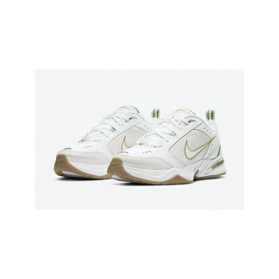 Nike Air Monarch IV White/Metallic Gold Athletic Men's Shoes size 10.5