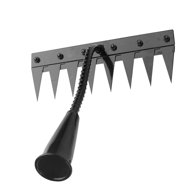 DYNWAVECA Multipurpose Weeder Weeds Rake Efficient Easy to Use Metal Lawn Loosening Garden Grass Pulling Tool for Gardening Cultivating 8 Tips