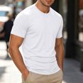 thumbnail image 2 of IhhxPro Men's Short Sleeve Stretch Tee Solid Color T-Shirt Breathable Casual Summer Shirt Lightweight Athletic Fit Travel Workout Gym S-2XL, 2 of 9