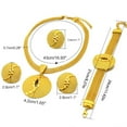 thumbnail image 4 of WINDLAND 4Pcs/kit 24K Gold Plated Dubai Necklace Earrings Ring Bracelet Set Indian Bridal Jewelry for Wedding Party Birthday Gift, 4 of 9