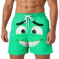 thumbnail image 3 of ibiyuan Funny Expression Graphic Men Swim Trunks 5 Inch Drawstring Waist Mens Bathing Suit Funny Elastic Waist Surf Swimwear Beach Shorts, 3 of 5