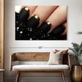 thumbnail image 3 of Elephant Stock Matte Black Nails Wall Art - Horizontal Canvas Wall Art - Living Room Wall Decor - Fashion And Beauty Canvas - Black And Beige Decor - 51" x 34", 3 of 8