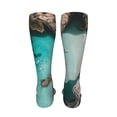 thumbnail image 6 of Kdxio Turquoise Beach Kayaking Funny Silky Novelty Funky Long Knee High Socks Soft 3D Print Cosplay Crazy Stockings for Men Women, 6 of 8