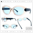 thumbnail image 2 of Womens Mod Oval Thick Plastic Fancy Chic Fashion Sunglasses Peach Blue - Blue, 2 of 8