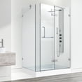 thumbnail image 6 of VIGO Monteray 32 in. L x 48 in. W x 79 in. H Frameless Hinged Rectangle Shower Enclosure Kit in Chrome with Clear Glass, 6 of 11