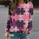 thumbnail image 2 of Sudadera de cuello redondo transpirable cómoda de manga larga con estampado de moda para mujer Fridja  fjkfkj7449, 2 of 5