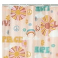thumbnail image 4 of Saltoro Sherpi Dublin Rainbow and Cloud Print Fabric Shower Curtain with Button Holes, Beige, 4 of 5