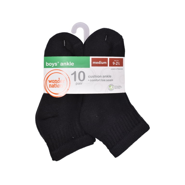 Wonder Nation Boys Cushioned Ankle Socks, 10-Pack photo 2