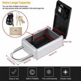 thumbnail image 2 of 4 Digit Combination Portable Key Box Resettable Code Weatherproof Hang or Wall Mount Superior Security Ultra Heavy Duty Silver Black 83X41.5X185mm, 2 of 5