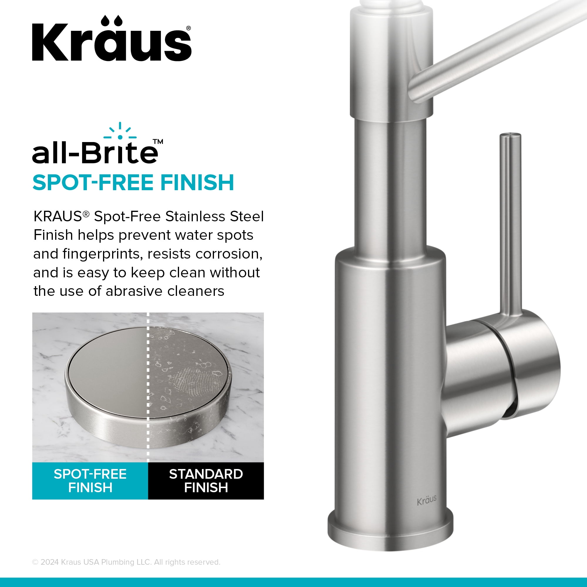 KRAUS Bolden 2-in-1 Commercial Style Pull Down Single Handle Water Filter Kitchen Faucet for Reverse Osmosis or Water Filtration System in Spot-Free Stainless Steel