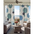 thumbnail image 6 of Abstract Geometric Kitchen Curtains Farmhouse Vintage Polka Dot Teal Blue Cafe Short Curtains for Bathroom Blackout Window Curtain Small Window Treatment Drapes for Bedroom Living Room 52"x45"x2, 6 of 9